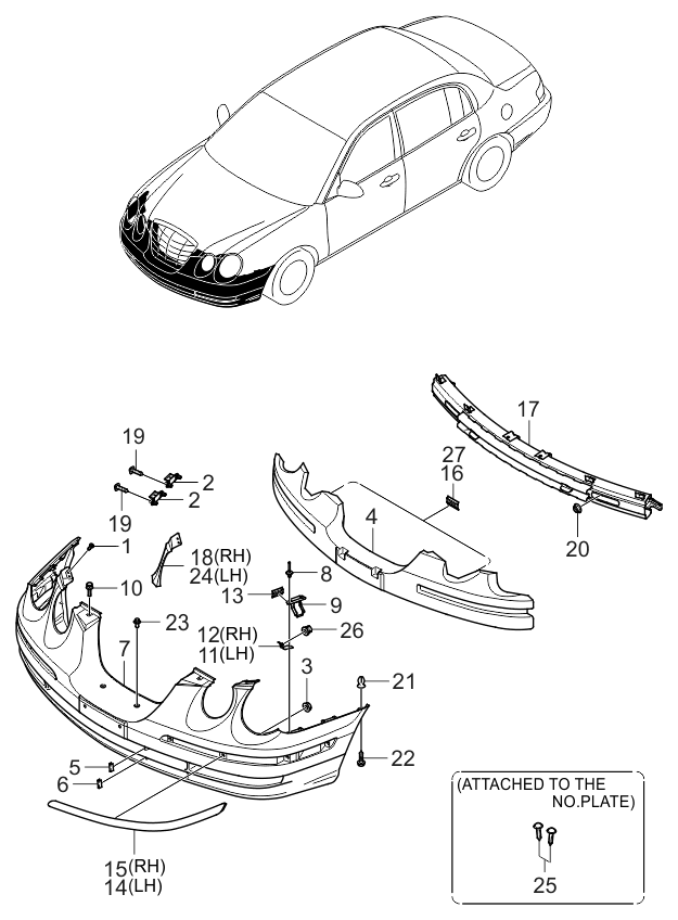 2005 Kia Amanti Bumper-Front - Kia Parts Now