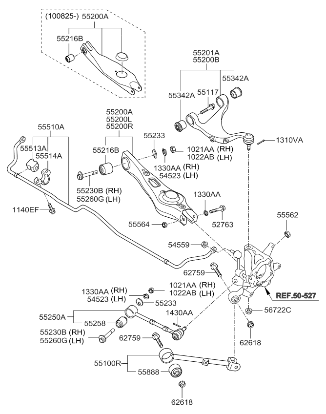 552302J101 - Genuine Kia UPPER ARM COMPLETE-REAR SUSPENSION