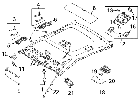 SUNVISOR ASSY,RH Diagram for 85220M7410BGA