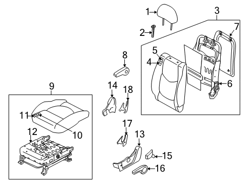 Covering-Front Seat Cushion Diagram for 881602K000AHD