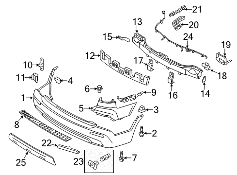 1U031AU000 Genuine Kia Bumper Protector-Blk