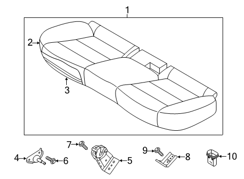 HINGE ASSY-REAR SEAT Diagram for 89T20M7000