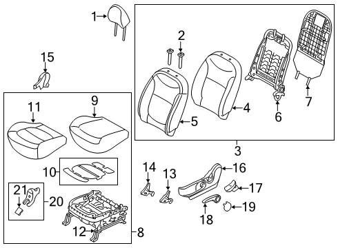 CUSHION ASSY-FR SEAT Diagram for 88100B2AL2KE4