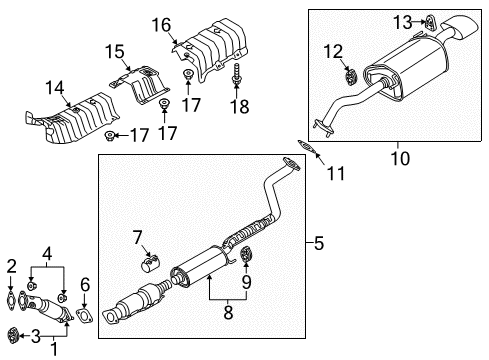 Muffler Assembly-Front Diagram for 28610B0390