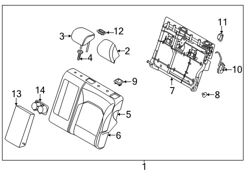 BACK ASSY-RR SEAT LH Diagram for 89300K0710SM6