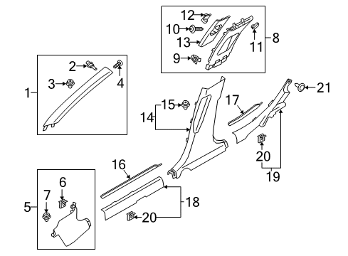 TRIM ASSY-FR PILLAR Diagram for 85820J5000AYK