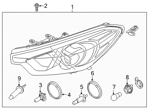 Lamp Assembly-Head,Rh Diagram for 92102B0701