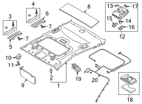 SUNVISOR ASSY,RH Diagram for 85220M7400WK