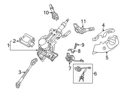 Ignition Lock Cylinder Diagram for 819003WA00