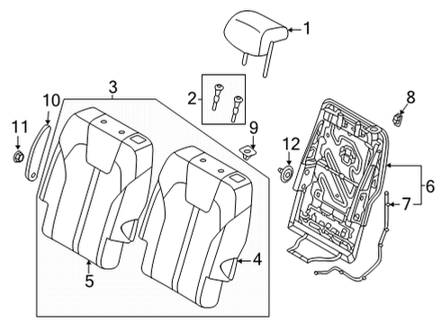 CAP-REAR SEAT ARMRES Diagram for 89980P2500GYT