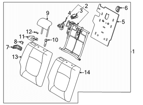 BACK ASSY-RR SEAT RH Diagram for 89400Q5061AX4