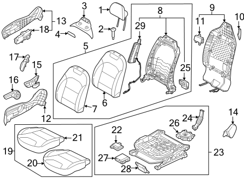 HEADREST ASSY-FRONT Diagram for 88700AT100AUQ