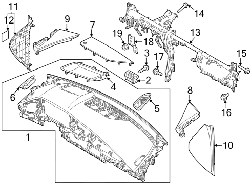 PANEL ASSY-CRASH PAD Diagram for 847F2AT100SQS