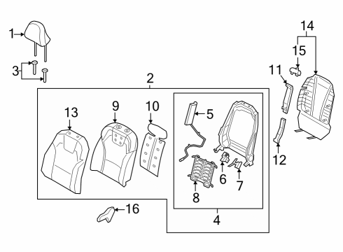 BACK ASSY-FR SEAT,RH Diagram for 88400S9690XPC