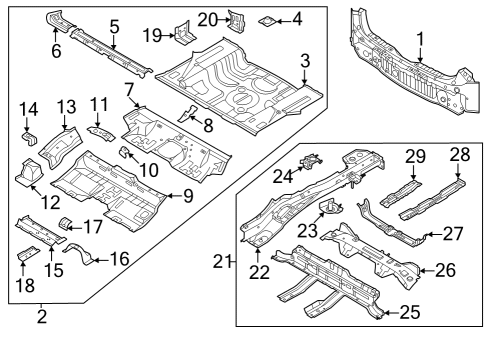 MEMBER ASSY-REAR SEA Diagram for 65557AT000