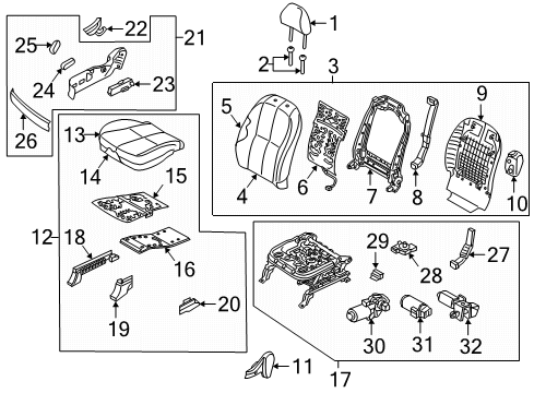 COVERING-FR CUSH, RH Diagram for 88260A9551DLF