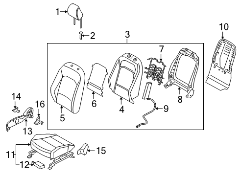 CUSHION ASSY-FR SEAT Diagram for 88200K0BB0SV8