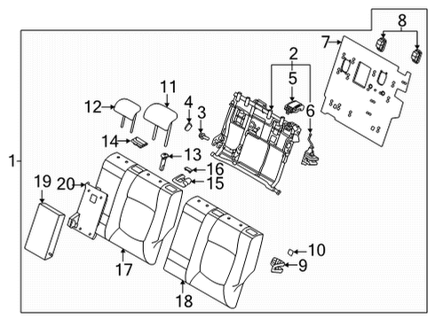 BACK ASSY-RR SEAT LH Diagram for 89300Q5191AX4