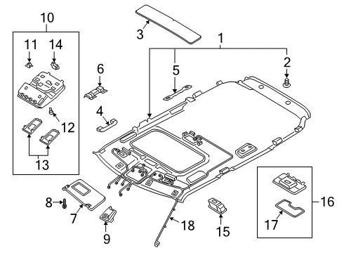 SUNVISOR ASSY,LH Diagram for 85210K0BC0HGC