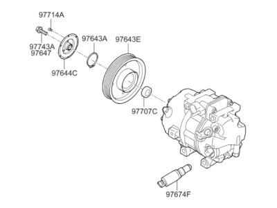 Kia A/C Compressor - 97701C6500