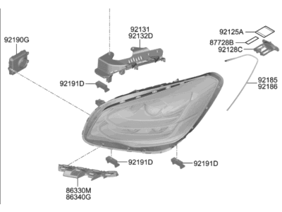 Kia K900 Headlight - 92102J6121