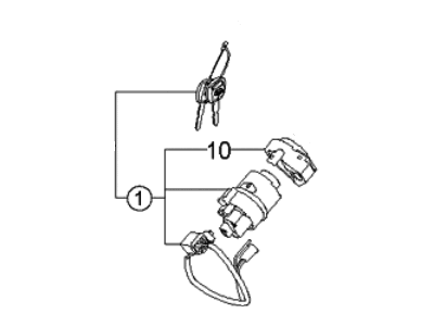 2006 Kia Sedona Ignition Lock Assembly - 819004DA00