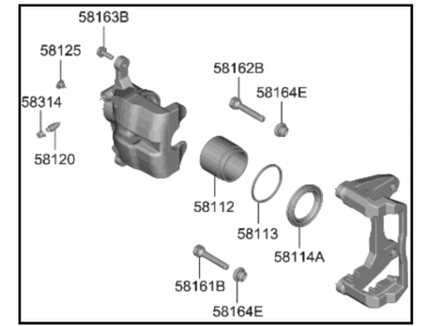 Kia 58180CVA20CWA CALIPER KIT-BRAKE,LH