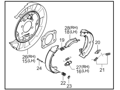 2004 Kia Amanti Parking Brake Shoe - 582703F000