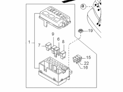 Kia 0K01566765A Main Fuse Block Assembly