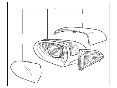 Kia 87620G5350 Outside Rear View Mirror Assembly, Right