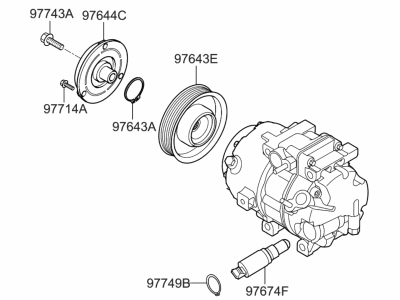 Kia Sedona A/C Compressor - 97701A9000