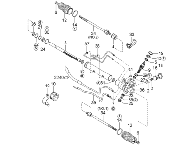 Kia Spectra Steering Gear Box - 0K2C132110A