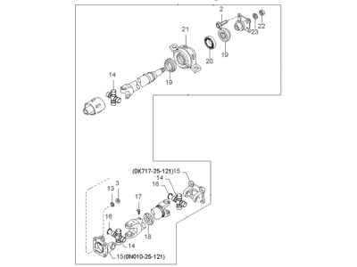 1999 Kia Sportage Drive Shaft - 0K02F25010C