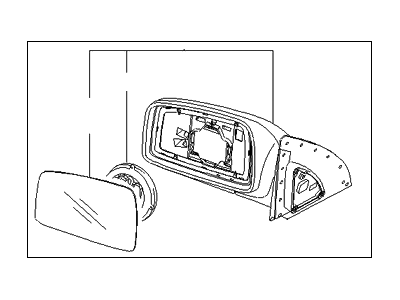 Kia 876201F31100 Outside Rear View Mirror Assembly, Right