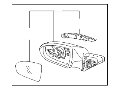 Kia 876203W555 Outside Rear View Mirror Assembly, Right