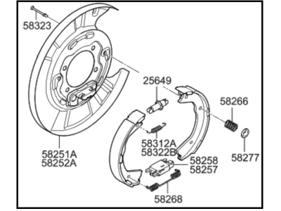 Kia 582703T500 Packing Rear Brake Assembly, Right