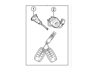 Kia 81905H9090 Key & Cylinder Set-L