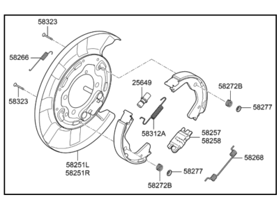 2020 Kia Stinger Parking Brake Shoe - 58250J5000