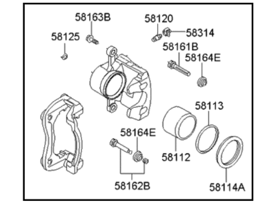 2014 Kia Forte Koup Brake Caliper - 58180A7A00