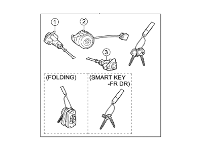 Kia 819053W210 Lock Key & Cylinder Set