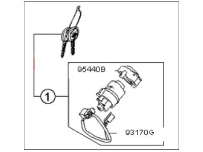 2008 Kia Sedona Ignition Lock Cylinder - 819004DC00