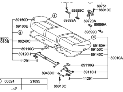 2012 Kia Forte Koup Seat Cushion - 891001M110DCT