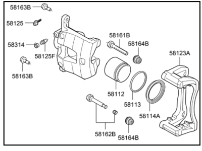 2018 Kia Stinger Brake Caliper - 58190J5A51BCR