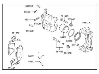 2018 Kia Stinger Brake Caliper - 58130J5510BCR