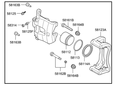 2018 Kia Stinger Brake Caliper - 58180J5A51BCR