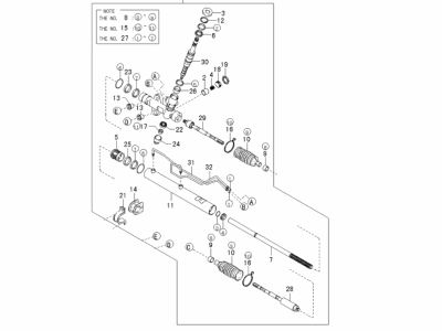 Kia 0K52Y32110A Gear Assembly-Steering