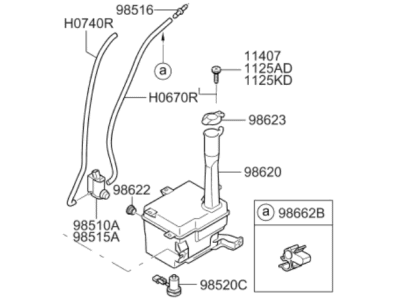 Kia Rondo Washer Pump - 986101D100