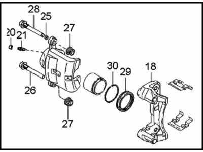 2003 Kia Spectra Brake Caliper - 0K24049980A