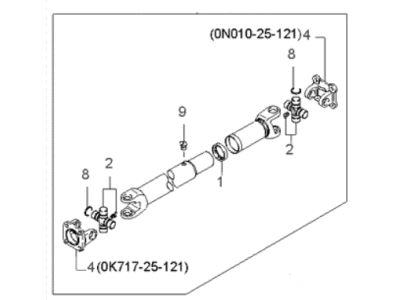 Kia 0K01825100A Shaft Assembly-PROPELLER Rear