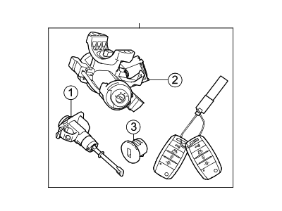 Kia 81905C6520 Lock Key & Cylinder Set